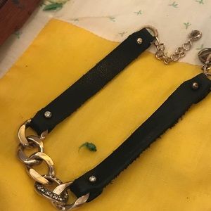 Silpada Leather Swarovski Crystals Bracelet B3178